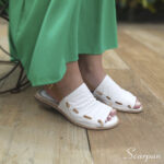 Sandália Rasteira 5318 de Couro - Branco