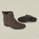 Bota Cano Curto Couro Camurça - Cinza - Imagem 3