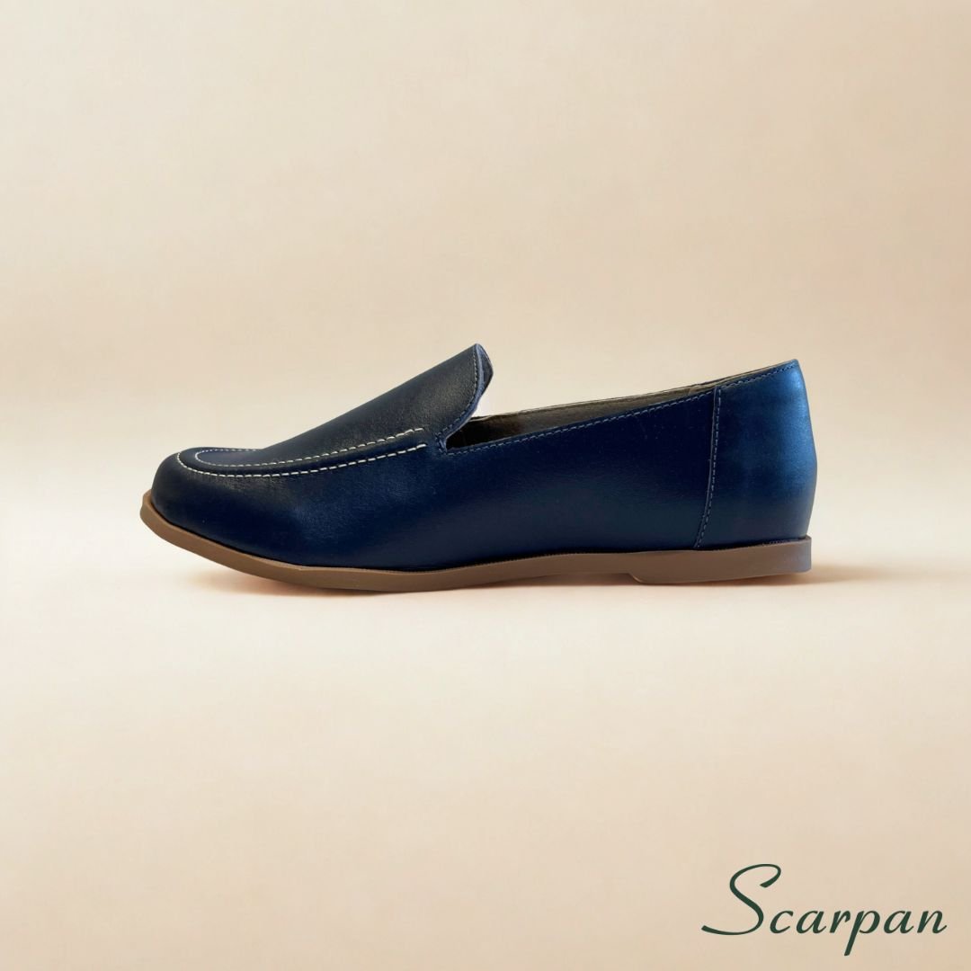 Mocassim feminino em Couro Marinho - 121.029 - site 04 Mocassim 121-029 azul marinho