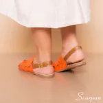 Sandália Rasteira de Couro Laranja - 5318 - Imagem 2