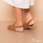 Sandália Rasteira 5318 de Couro - Caramelo - Imagem 3