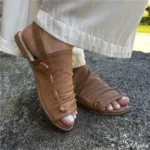 Sandália Rasteira 5318 de Couro - Caramelo - Imagem 4