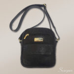 Bolsa de Couro Feminina Transversal Bel - Preta