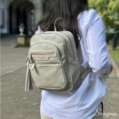 Mochila de Couro Feminina Aurora - Off White