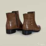 Bota Feminina em Couro Cano Curto Salto Baixo Whisky - DR730 - Imagem 7