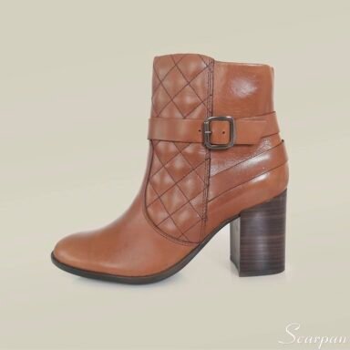 Bota Couro Salto Grosso Cano Curto - Havana