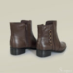 Bota Feminina de Couro Salto Baixo Café - DR730 - Imagem 4