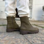 Coturno Feminino Couro Tratorado - Verde Militar - Imagem 4
