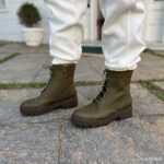 Coturno Feminino Couro Tratorado - Verde Militar - Imagem 3