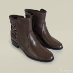 Bota Feminina de Couro Salto Baixo Café - DR730 - Imagem 5