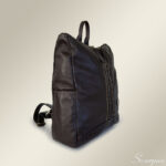 Mochila de Couro Feminina Luna com espaço para Notebook - Café com Croco Café - Imagem 3