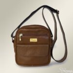 Bolsa Transversal de Couro Feminina Bel - Caramelo
