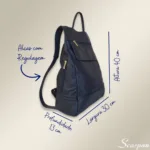 Mochila de Couro Feminina Jade - Marinho - Imagem 5