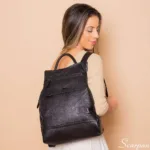 Mochila de Couro Feminina Jade - Preta - Imagem 5