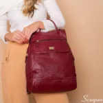 Mochila de Couro Feminina Jade - Vinho - Imagem 3