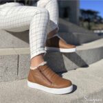 Tênis Feminino em Couro com Pelo 013 - Caramelo - Imagem 3