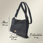 Bolsa Transversal Feminina de Couro Stela -  Preta - Imagem 5