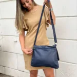 Bolsa Transversal Feminina de Couro Stela - Marinho - Imagem 2