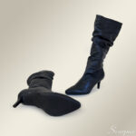 Bota de Couro Bico Fino Cano Longo 292 Preta - Imagem 4