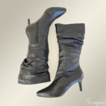 Bota de Couro Bico Fino Cano Longo 292 Preta - Imagem 5