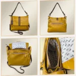 Bolsa de Couro Feminina Transversal Julia - Mostarda/Caramelo - Imagem 5