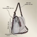 Bolsa de Couro Transversal Julia - Marfim / Marrom - Imagem 6