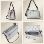 Bolsa de Couro Transversal Julia - Marfim / Marrom - Imagem 5