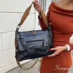 Bolsa Julia Trasversal Feminina Preto com Caramelo - Imagem 3