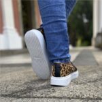 Tênis Slip On de Couro 143.055  Onça / Preto - Imagem 3