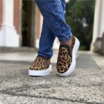 Tênis Slip On de Couro 143.055  Onça / Preto - Imagem 4