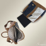 Mochila de Couro Luna com espaço para Notebook - Marfim/Caramelo/Marinho - Imagem 5