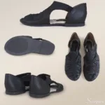 Sandália Rasteira de Couro Preta - 158.022 - Imagem 4