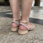 Sandália Salto Bloco S820 - Marfim com Strass - Imagem 2