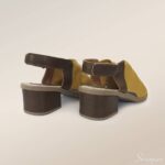 Sandália Salto Couro Mostarda/Marrom - 117.032. - Imagem 2