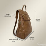 Mochila de Couro Feminina Jade - Caramelo Estonado - Imagem 5