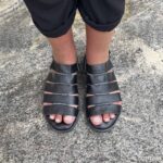 Rasteira de Couro c/ Tiras Preta 163.109 - Imagem 3