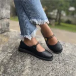 Sapatilha Feminina de Couro Preta - 401-0031 - Imagem 2