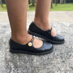 Sapatilha Feminina de Couro Preta - 401-0031 - Imagem 4