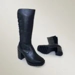 Bota Feminina de Couro Cano Médio Preto - 1760 - Imagem 5
