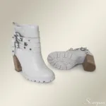 Bota Feminina de Couro Off White - 22100 - Imagem 4
