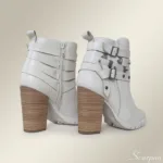 Bota Feminina de Couro Off White - 22100 - Imagem 3