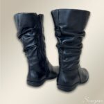 Bota Cano Médio Couro - Preta - 350B - Imagem 4