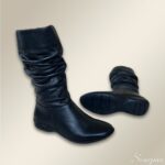 Bota Cano Médio Couro - Preta - 350B - Imagem 5