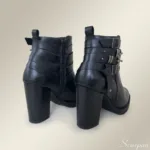 Bota Feminina de Couro Preto - 22100 - Imagem 3