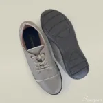 Tênis Feminino Casual em Couro Cinza - 151.077 - Imagem 5