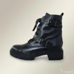 Coturno Feminino de Couro Preta - C274 - Imagem 2