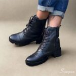 Coturno Feminino de Couro Preto - 300 - Imagem 2