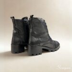 Coturno Feminino de Couro Preto - 300 - Imagem 6