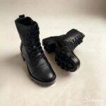 Coturno Feminino de Couro Preto - 300 - Imagem 7