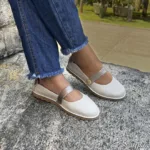 Sapatilha Feminina de Couro Prata Velha - 401-0030